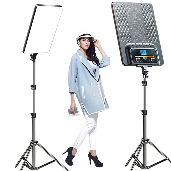 Gdx P300TS BiColor Fotoğrafçılık ve Stüdyo Aydınlatması 80 Watt LED Video Panel Sürekli Işık İkili Set