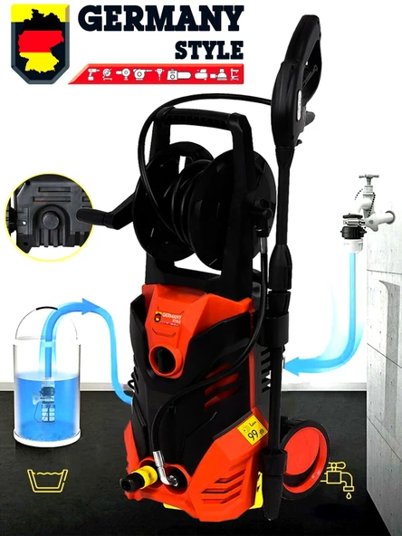 Germany Style 180 Bar Elektrikli Yüksek Basınçlı Bahçe Araç. Oto Yıkama Makinesi - 3