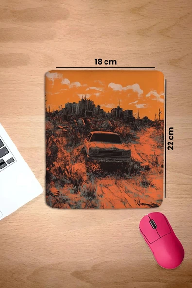 SonicTouch Bilek Destekli Teksas Bozkırı Turuncu Dikdörtgen Pürüzsüz Yüzey Dikişsiz Mouse Pad 18x22cm - 2