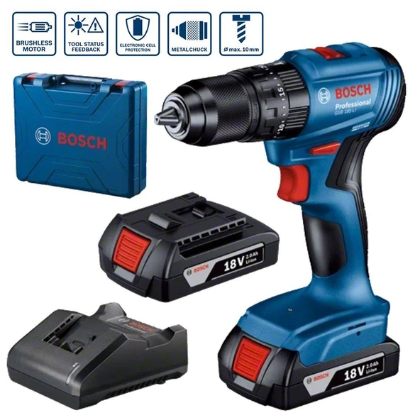 BOSCH GSB 185-LI AKÜLÜ DARBELİ DELME VİDALAMA