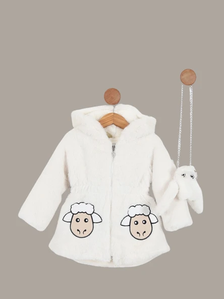 KUZU FİGÜRLÜ ÇANTALI PELUŞ KIZ MONT