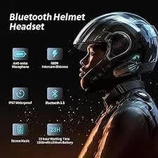 Helmet bluetooth headset wıth lıghts - 2