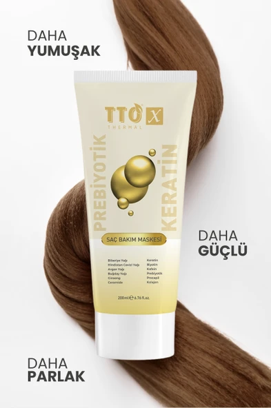 TTO X Prebiyotik Saç Bakım Maskesi Biberiye Yağı Keratin Argan Yağı Biyotin - 2