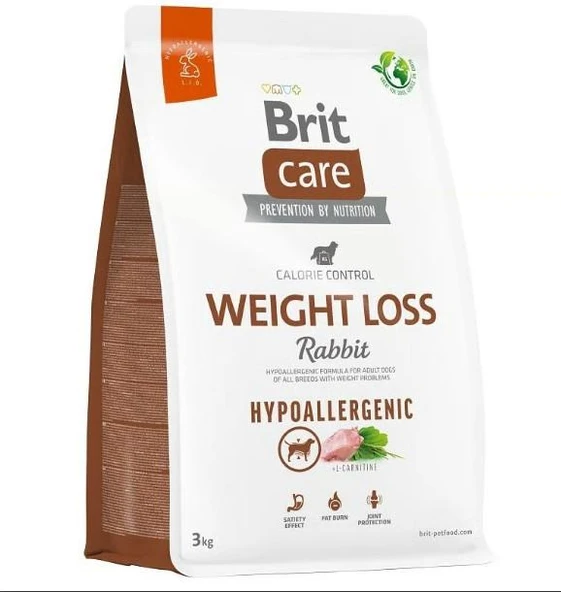 Brit Care Hypo-Allergenic Weight Loss Tavşan Etli Kilo Dengeleyici Yetişkin Köpek Maması 3kg ürün görseli 1