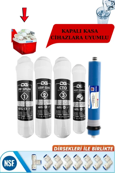 Kapalı Kasa Su Arıtma Cihazlarına Uyumlu 5'lı Filtre Seti- - 1