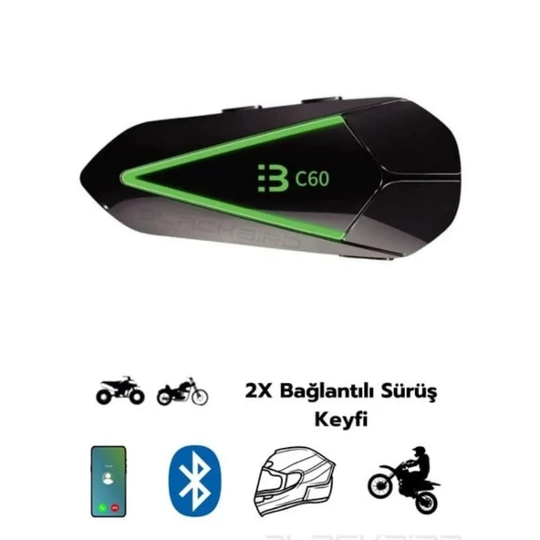 2X Bluetooth Intercom Kulaklık - Motosiklet Sürüşü İçin Kablosuz İletişim - 2