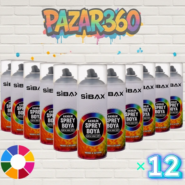 Akrilik Sprey Boya 400ml 12 Adet İstediğiniz Renkleri Soru Olarak Yazınız