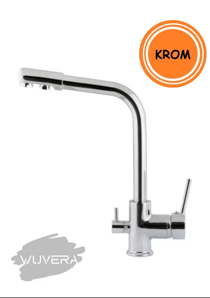 Wuvera 3 Yollu Arıtmalı Krom Mutfak Bataryası – Sağlık ve Tasarım Bir Arada