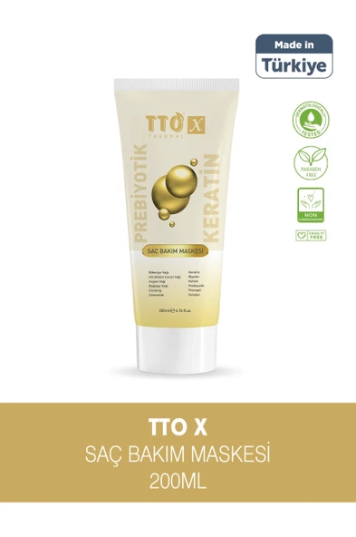 TTO X Prebiyotik Saç Bakım Maskesi Biberiye Yağı Keratin Argan Yağı Biyotin