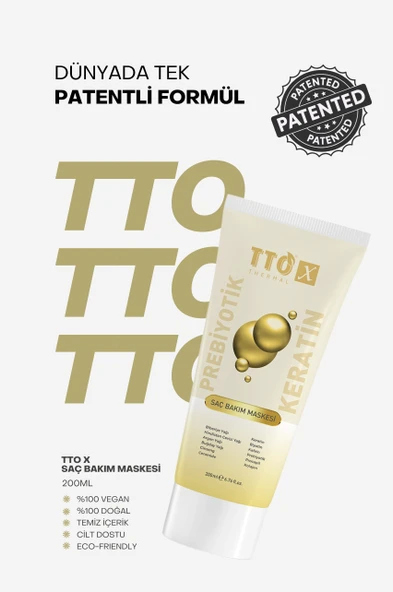TTO X Prebiyotik Saç Bakım Maskesi Biberiye Yağı Keratin Argan Yağı Biyotin - 5