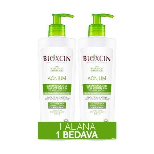 Bioxcin Acnium Yüz Yıkama Jeli Sebium Dengeleyici 500 ml - 1+1 Hediyeli