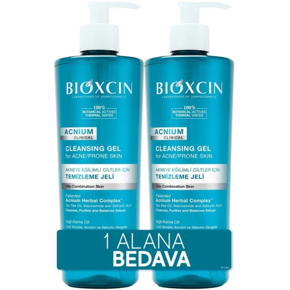 Bioxcin Acnium Yüz Yıkama Jeli Sebium Dengeleyici 500 ml - 1+1 Hediyeli ürün görseli
