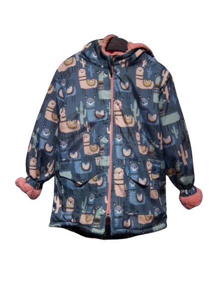 LAMA DESENLİ BEL LASTİKLİ KIZ MONT