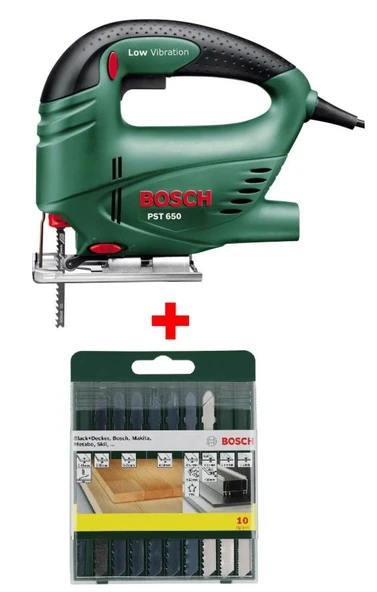 Bosch PST 650 Easy Dekupaj Testere 500 Watt + Bosch 10 Parça Dekupaj Testeresi