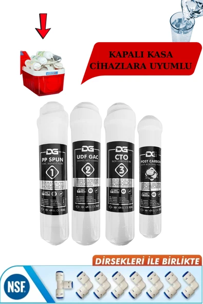 Kapalı Kasa Su Arıtma Cihazları Ile Uyumlu 4'lü Filtre Seti