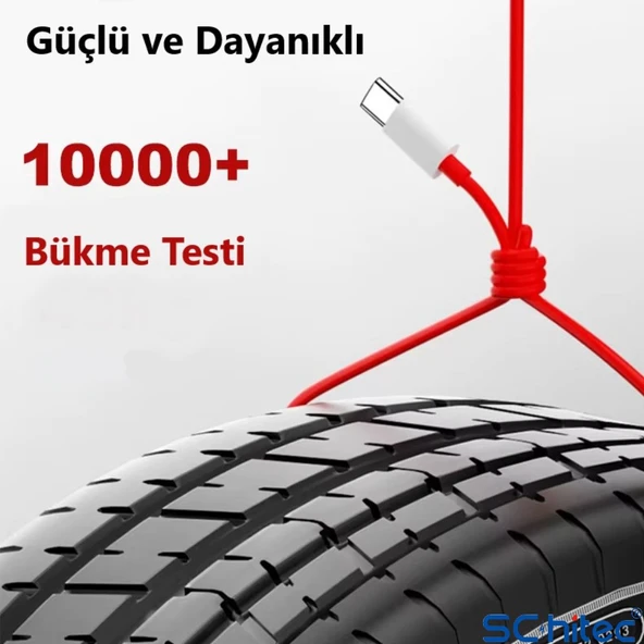 ScHitec 6A 60W UsbA to Type-C Hızlı Data ve Turbo Fast Şarj Kablosu 100cm Kırmızı K323 - Resim 4