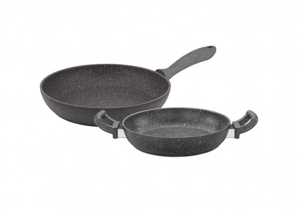 Tantitoni Granit 2li Tava Ve Sahan Seti 28/20 Cm Gri