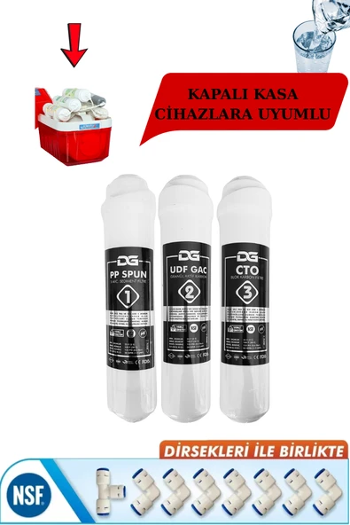 3lü Kapalı Kasa Su Arıtma Cihazı Filtre Seti 6 Aylık SET- ürün görseli 1