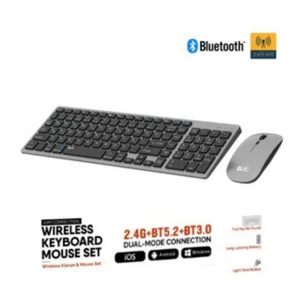 Kablosuz Bluetooth Klavye ve Mouse Seti - Sessiz, Ergonomik, Taşınabilir, Uzun Pil Ömrü - 2
