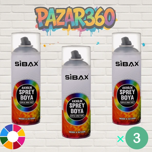 Akrilik Sprey Boya 400ml 3 Adet İstediğiniz Renkleri Soru Olarak Yazınız