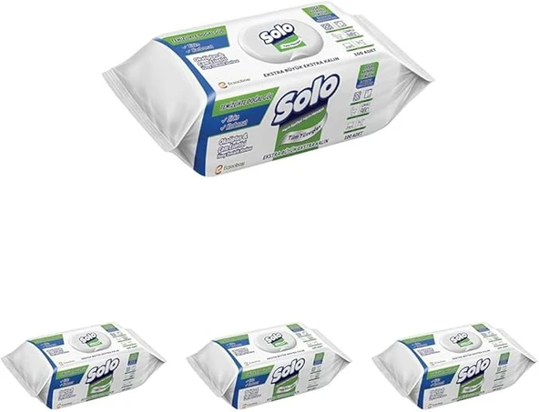 Solo Yüzey Temizleme Havlusu  Doğal Güç Okaliptus & Çam Esintisi 100 Yaprak x 4 adet