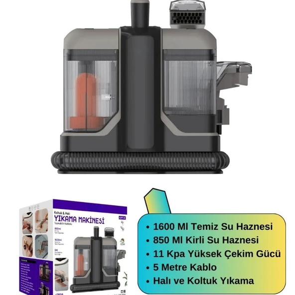 450W Sulu Yıkama Makinesi Halı Koltuk Döşeme Yatak Kanepe Puf Temizleme Leke Çıkartma Makinesi - 2