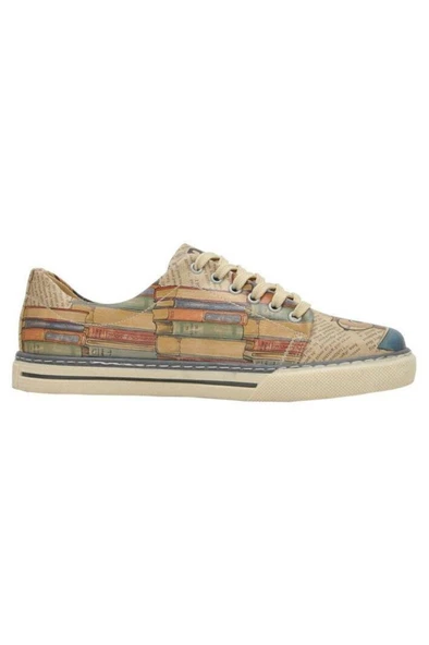 Kadın Vegan Deri Bej Sneakers - The Wise Owl Tasarım - 6