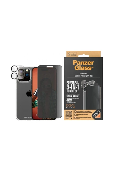 iPhone 15 Pro Max UWF Privacy Bundle Ekran & Kamera Koruyucu Kapak - Resim 2