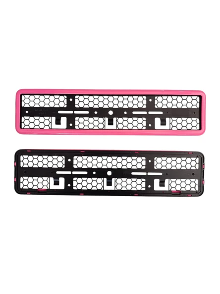 Çerçeveli Plakalık Plaka Altlığı Pembe 2'li - 3