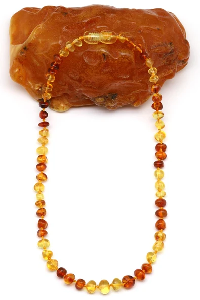 Damla Kehribar Bebek Diş Kolye - 32 cm