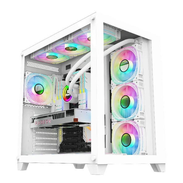 DAGMOR SEAVİEW PRO WHİTE GAMİNG ARGB X7 FAN BÜYÜK AKVARYUM KASA