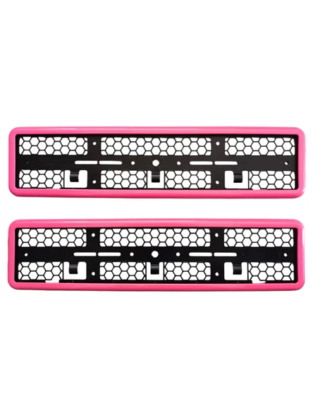 Çerçeveli Plakalık Plaka Altlığı Pembe 2'li