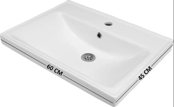 Karen Banyo Ege 60 Cm, Lavabolu Alt Banyo Dolabı, Kapaklı Banyo Alt Dolabı, Seramik Lavabo Dahil - 4