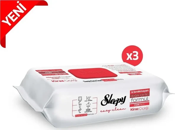 Sleepy Easy Clean Yüzey Temizlik Havlusu Kiraz Çiçeği 100 Yaprak X 3 Paket - 2