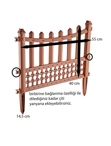 Elit Plastik Bahçe Çiti 4'lü Set 55x40 Cm - 2