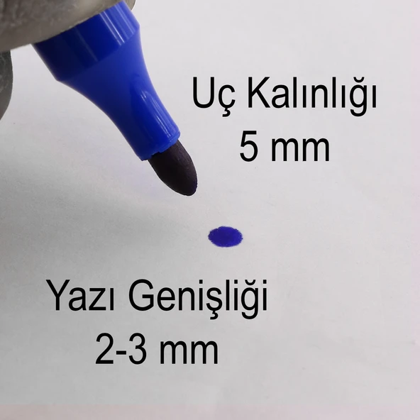 Kalıcı Çıkmaz Koli Kalemi Suya Dayanıklı İşaretleme Markalama Mavi Kalem Metal Cam Çuval Folyo - 2