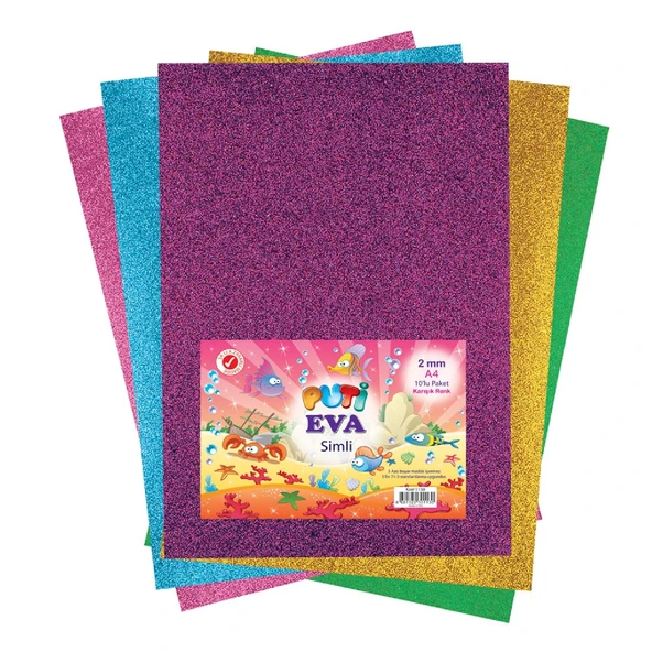 Puti 50x70 Simli Eva 2 mm Karışık Renk 10 Lu (KOD : 1178)