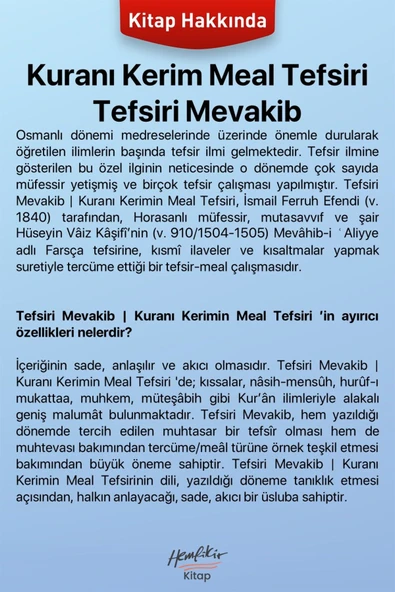 Tefsiri Mevakib | Kuranı Kerimin Meal Tefsiri | Yeşil - Resim 2