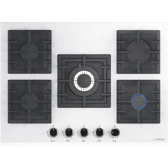 Lanova Buz 3207W01 - G17402-105 - 3220W6 5'li Beyaz Cam Ankastre Set - 3