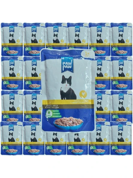 Paw paw Jöle Içinde Tavuklu Yaş Kedi Maması 85 gr x 24 Adet