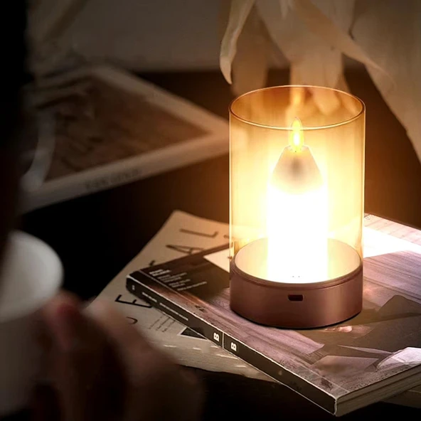Cata CT-8432 Tokyo Taşınabilir Mum Görünümlü Masa Lambası El Hareketini Algılayan USB Şarjlı - 2