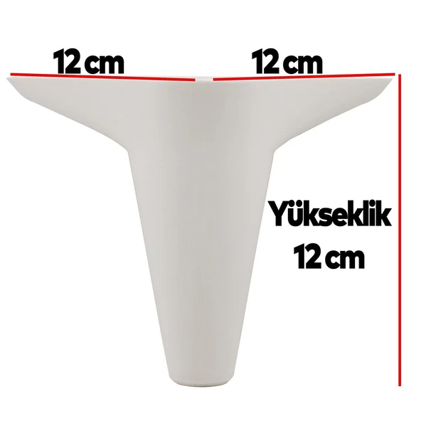 Mobilya Kanepe Sehpa Puf Koltuk Ayağı 12 cm Beyaz Baza Ayak - Resim 5