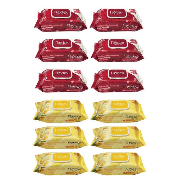 Flodex Islak Mendil Yellow Garden ve Dream 90 lı x 12 li Karma Paket