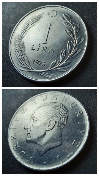 Escoines Koleksiyon 39963680159abbdfa1 1973 Akmonital 1 Lira ÇT/ÇÇT+ Eski Madeni Para - 3