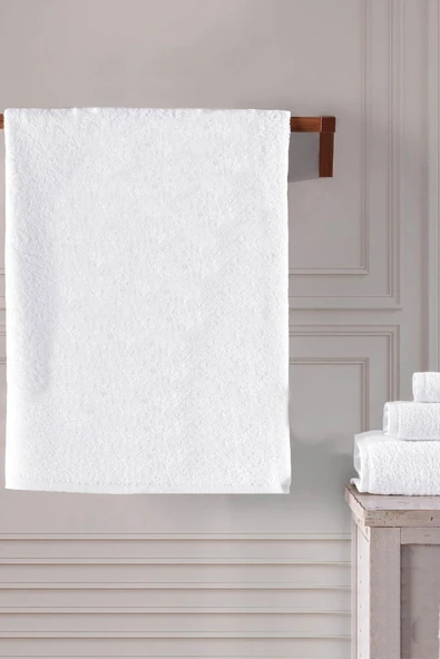 5 li El Yüz Otel Havlusu 50x90 Cm Beyaz 16/1 Aksoft 225 Gr - 2