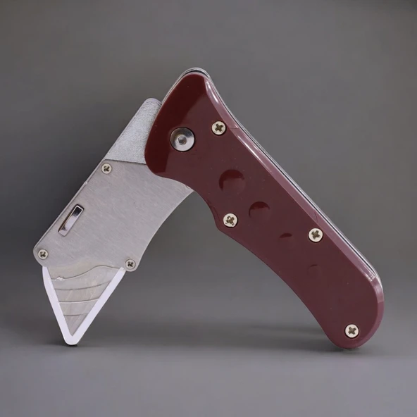 Çok Amaçlı Metal Maket Bıçak Halı Bıçağı Maket Bıçağı 5 Adet Yedek Bıçak Küçük Değiştirilebilir - 4