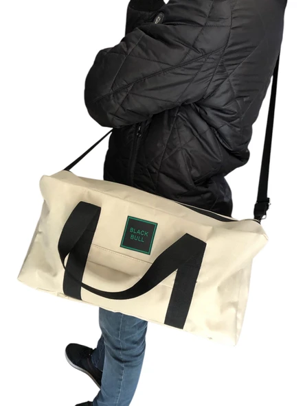 Bej Renk Fit Spor Çanta Valiz Su Geçirmez Gizli Fermuarlı