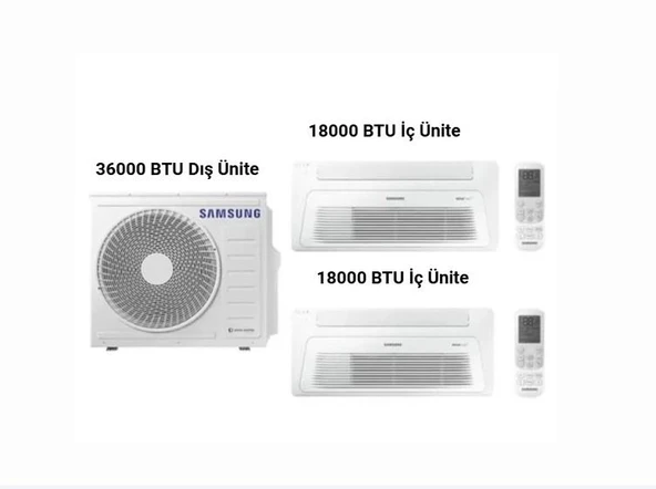 Samsung Windfree Tekyön Kaset Tipi Multi Klima 18 +18 Btu/h+10 Kw Dış