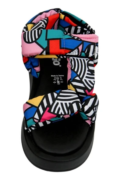 Kadın Vegan Çok Renkli Kalın Taban Sandalet - Painting In Harmony Tasarım - 5