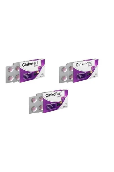 Çinkopast C Vitamini Ihlamur Bal Pastil 12'li- 3 ADET - SKT:12/2027